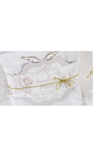 Trusou botez alb cu ingeri ideal pentru iarna Ingerul alb 9